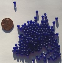 200 4mm Matte Cobalt Round Glass Beads